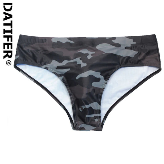 Datifer Mens Shorts Low Sexy Adjustments Waist Men's Swim Brief Beachwear Shorts Beach Swimsuit Multicolr Swiming Trunks