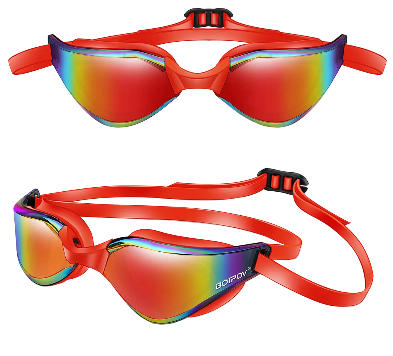 BotPov HydroScan HD Open-Water Swim Goggles — Anti-Fog UV400 Professional Eyewear