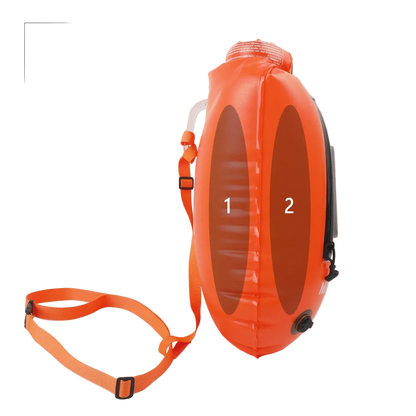Open Water Safety Buoy — Dry Bag & Waist Belt