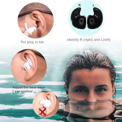 Waterproof Silicone Nose Clip And Ear Plug Set - Suitable For Swimming, Diving, And Fitness, A Must-Have For Water Activities.