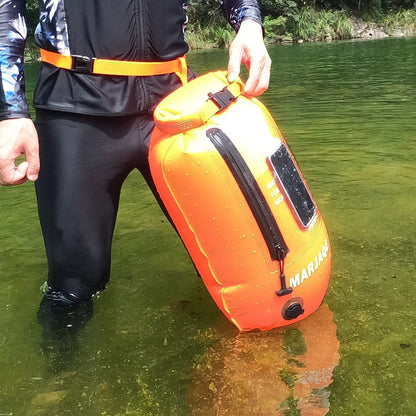 Open Water Safety Buoy — Dry Bag & Waist Belt