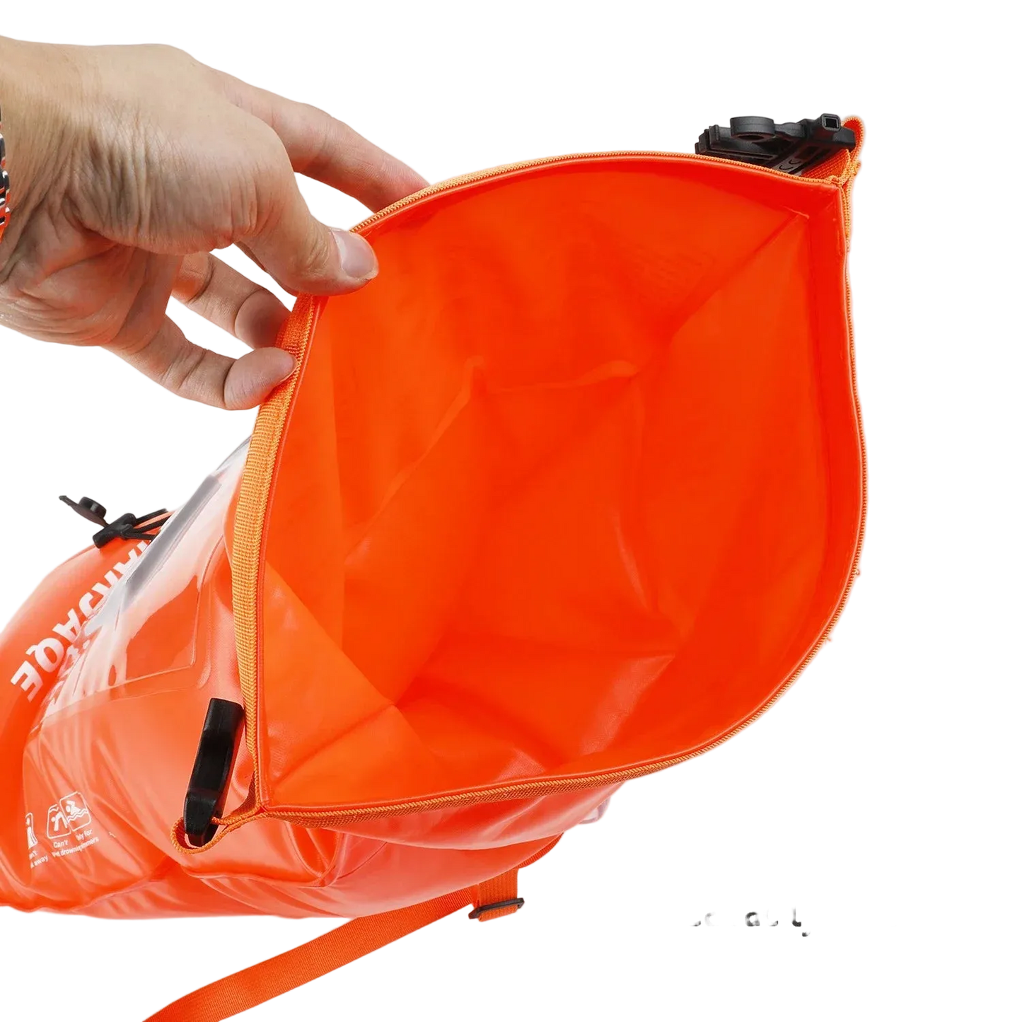 Open Water Safety Buoy — Dry Bag & Waist Belt