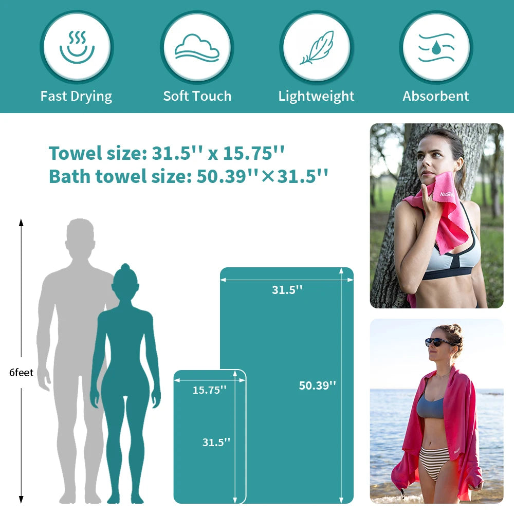 Naturehike Beach Towel Microfiber Outdoor Camping Quick Dry Towel Swimming Bath Towel Gym Golf Towel Ultralight Travel  Towel