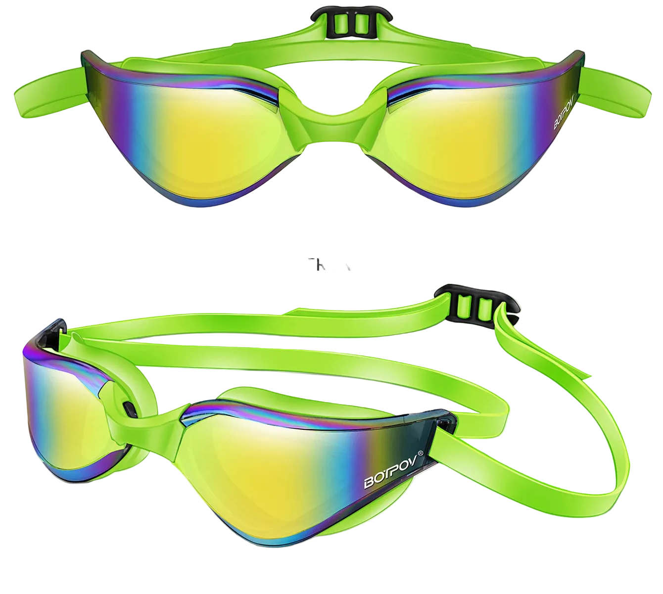 BotPov HydroScan HD Open-Water Swim Goggles — Anti-Fog UV400 Professional Eyewear