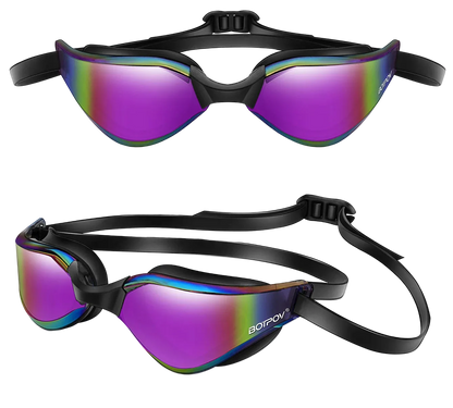 BotPov HydroScan HD Open-Water Swim Goggles — Anti-Fog UV400 Professional Eyewear