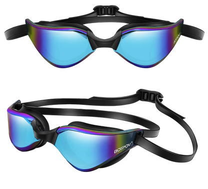 BotPov HydroScan HD Open-Water Swim Goggles — Anti-Fog UV400 Professional Eyewear
