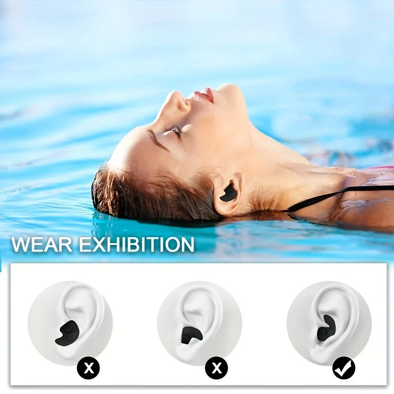 Waterproof Silicone Nose Clip And Ear Plug Set - Suitable For Swimming, Diving, And Fitness, A Must-Have For Water Activities.