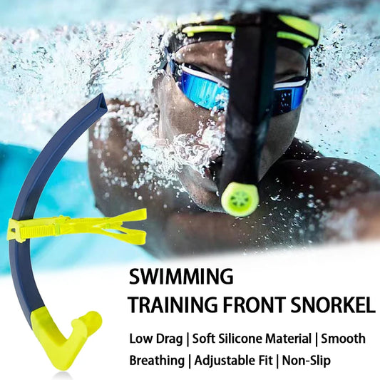 Adult Front Wet Breathing Tube, Professional Snorkeling Wet Snorkel for Swimming Diving Freediving Training, Fit for Adults