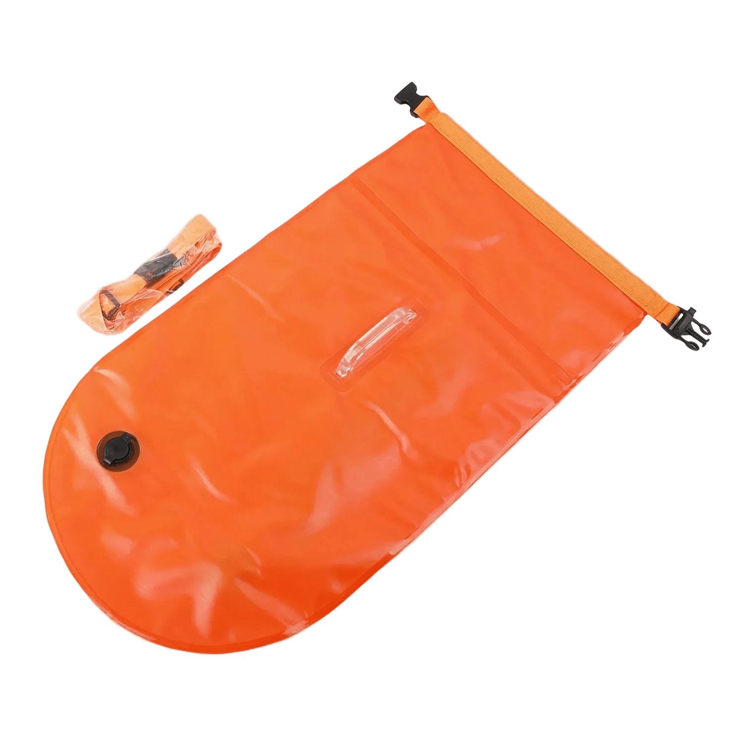 Open Water Safety Buoy — Dry Bag & Waist Belt - TitanOrange
