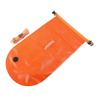 Open Water Safety Buoy — Dry Bag & Waist Belt - TitanOrange