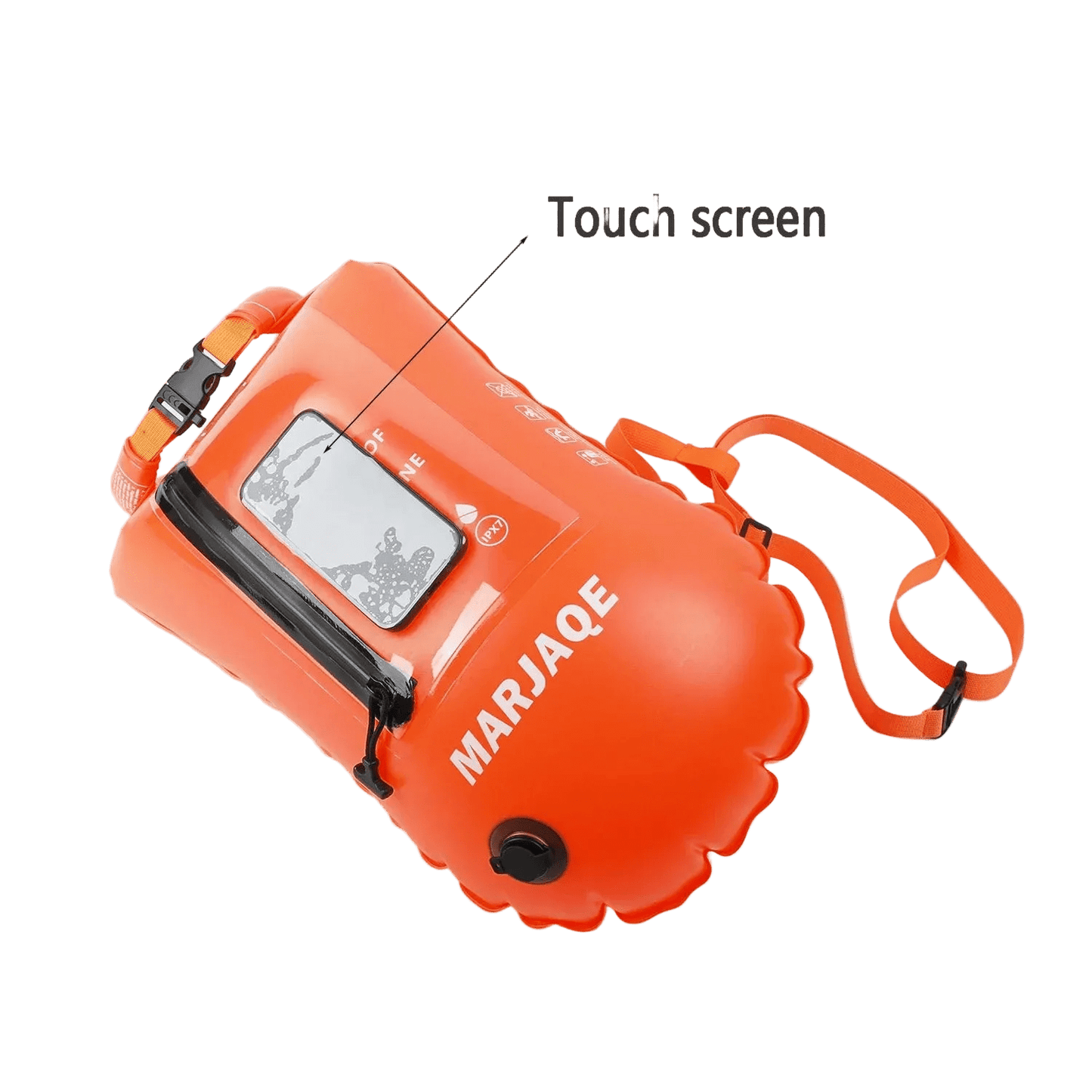 Open Water Safety Buoy — Dry Bag & Waist Belt - TitanOrange
