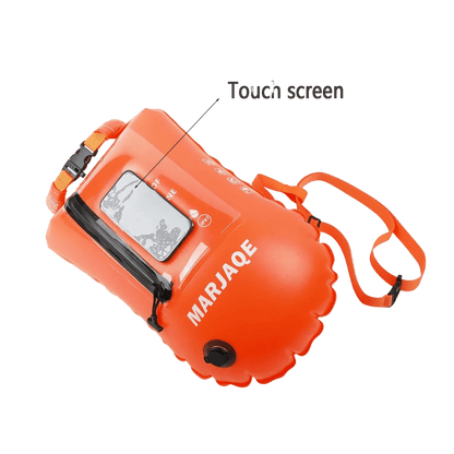 Open Water Safety Buoy — Dry Bag & Waist Belt - TitanOrange