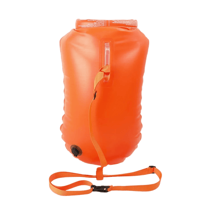 Open Water Safety Buoy — Dry Bag & Waist Belt - TitanOrange