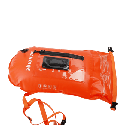 Open Water Safety Buoy — Dry Bag & Waist Belt - TitanOrange