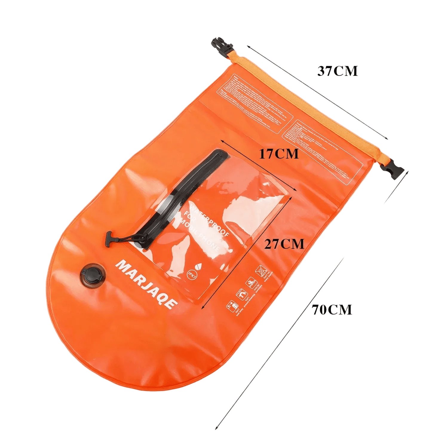 Open Water Safety Buoy — Dry Bag & Waist Belt - TitanOrange