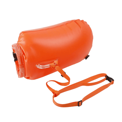 Open Water Safety Buoy — Dry Bag & Waist Belt - TitanOrange
