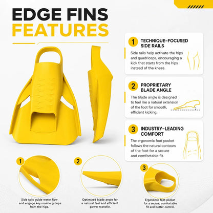 Titan Edge Swim Fins — 100% Silicone Training Fins for Men & Women - TitanEDGE FINS L