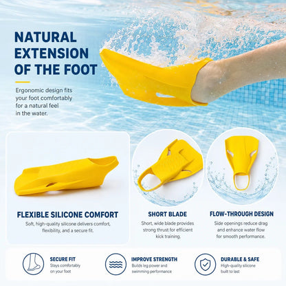Titan Edge Swim Fins — 100% Silicone Training Fins for Men & Women - TitanEDGE FINS L