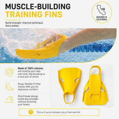 Titan Edge Swim Fins — 100% Silicone Training Fins for Men & Women - TitanEDGE FINS L