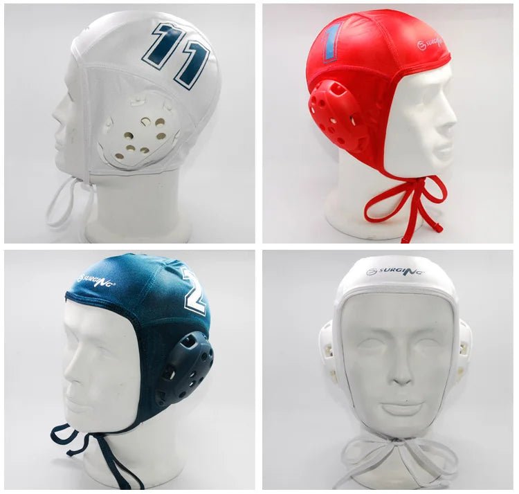 Titan HydraShield Water Polo Cap — Premium Ear Protection & Numbered Practice Hat - TitanWhite 10