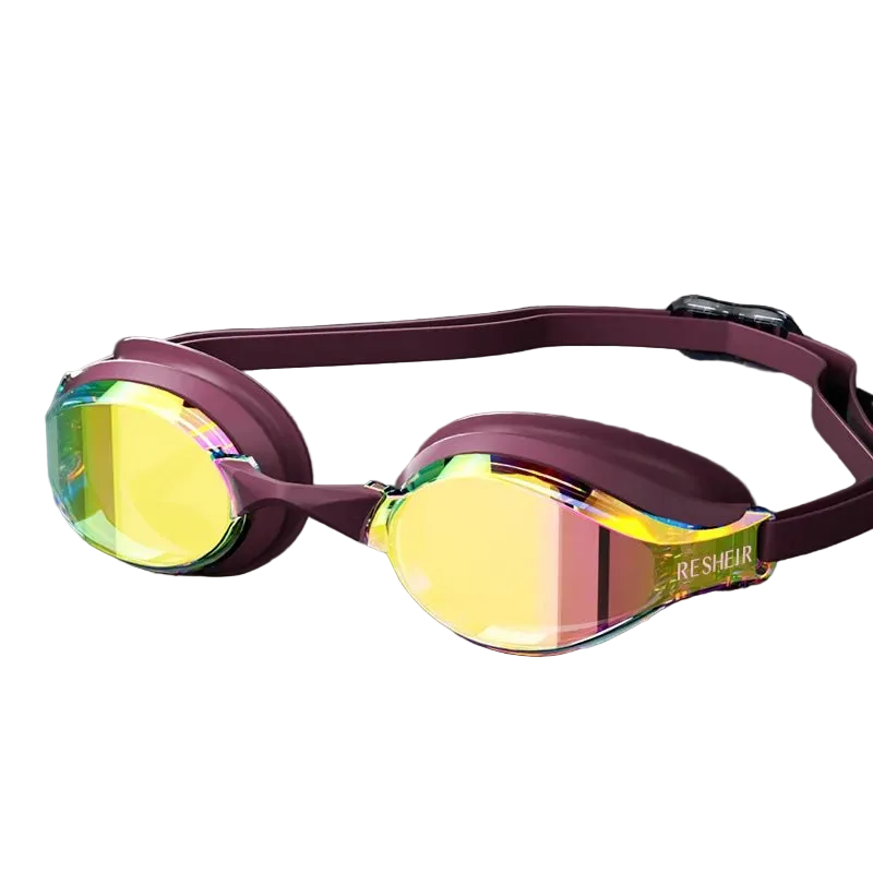 Titan Pro Racing Swim Goggles — Anti-Fog HD Wide Angle - TitanBurgundy / Gold