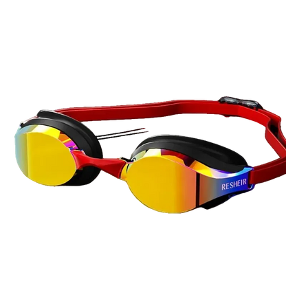 Titan Pro Racing Swim Goggles — Anti-Fog HD Wide Angle - TitanRed / Gold