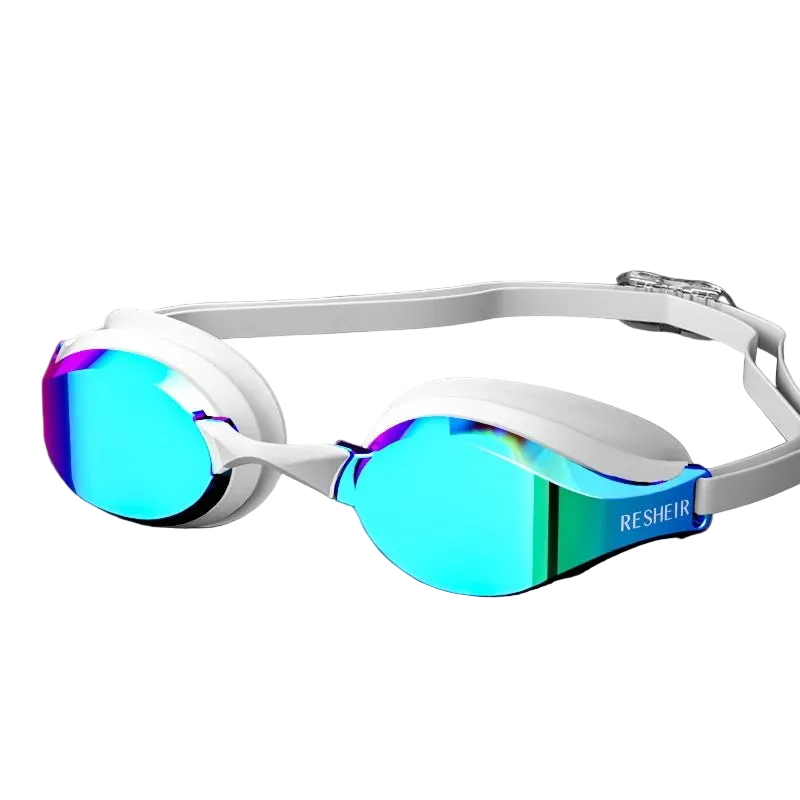 Titan Pro Racing Swim Goggles — Anti-Fog HD Wide Angle - TitanWhite / Turquoise