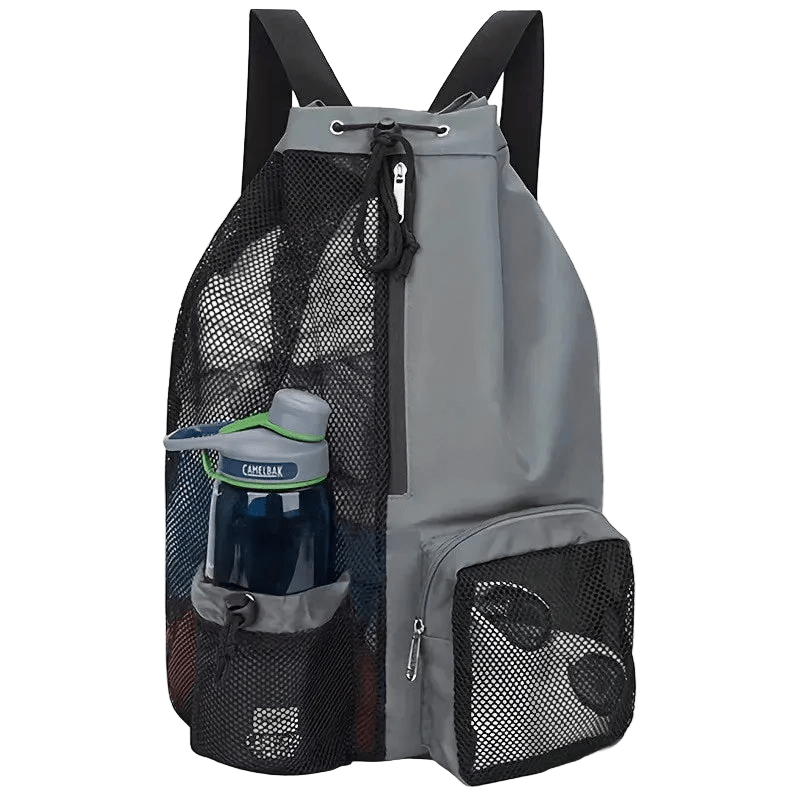 Titan Swim Bag — Mesh Drawstring Backpack with Wet Pocket - TitanGrey