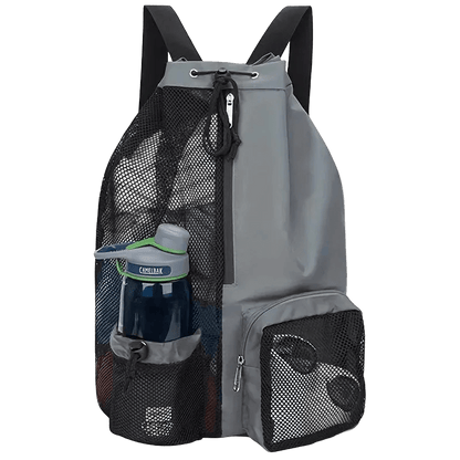 Titan Swim Bag — Mesh Drawstring Backpack with Wet Pocket - TitanGrey