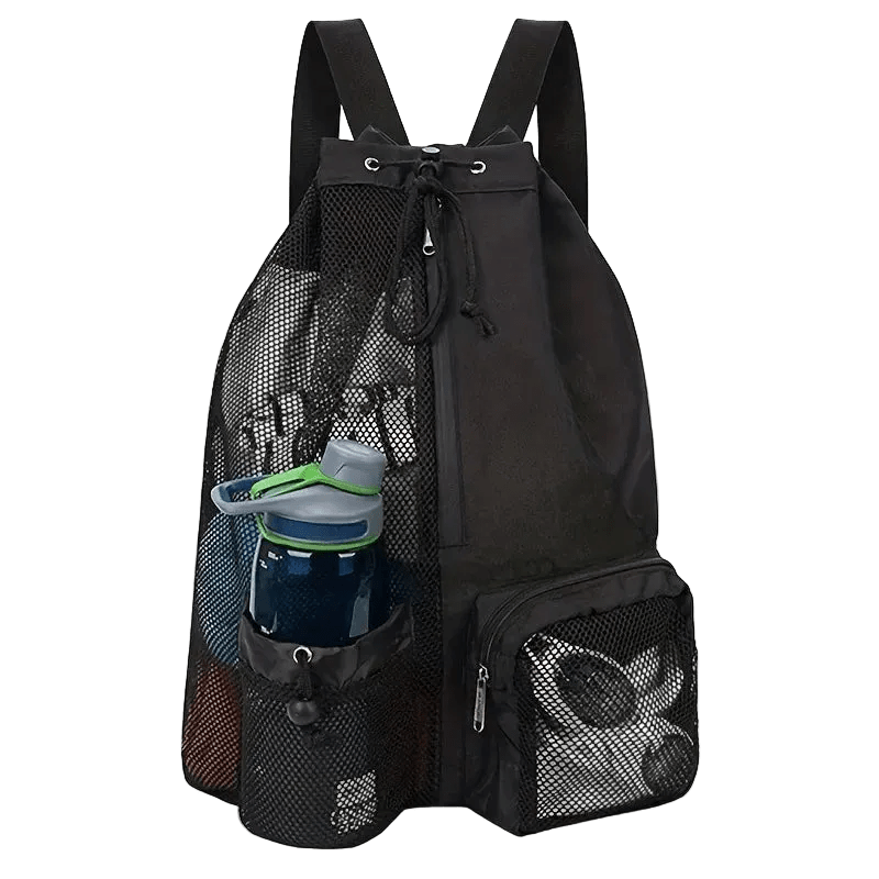 Titan Swim Bag — Mesh Drawstring Backpack with Wet Pocket - TitanBlack
