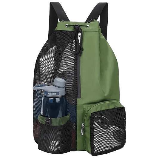 Titan Swim Bag — Mesh Drawstring Backpack with Wet Pocket - TitanGreen
