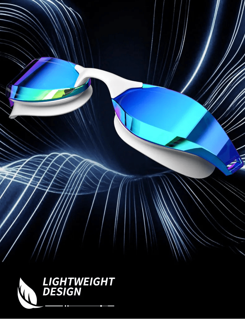 Titan Viper Pro HD Racing Goggles — Anti-Fog Waterproof Professional Swim Goggles - TitanClear / White