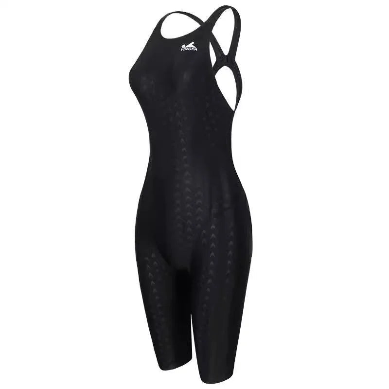 Yingfa 925 FINA Sharkskin Kneeskin — High-Compression Technical Competitive Race Suit - TitanFULL BLACKXS