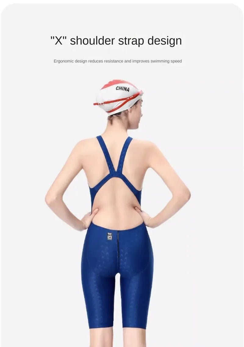 Yingfa 925 FINA Sharkskin Kneeskin — High-Compression Technical Competitive Race Suit - TitanFULL BLACKXS