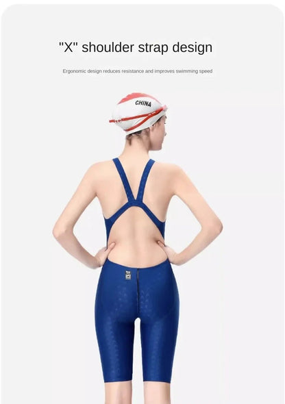 Yingfa 925 FINA Sharkskin Kneeskin — High-Compression Technical Competitive Race Suit - TitanFULL BLACKXS