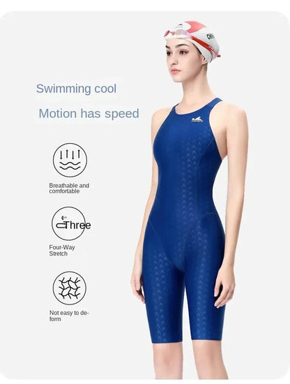 Yingfa 925 FINA Sharkskin Kneeskin — High-Compression Technical Competitive Race Suit - TitanFULL BLACKXS