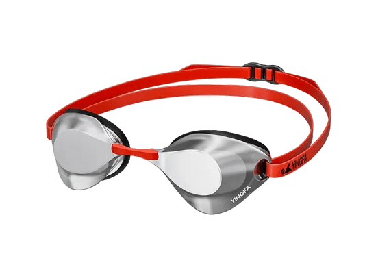 Yingfa Elite Racing Mirrored Goggles — Low-Profile Anti-Fog Hydrodynamic Competition Eyewear - TitanFlat lightBlue / Yellow
